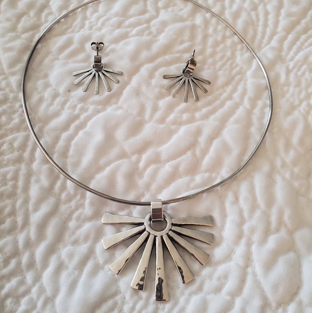 James Avery Sunburst earrings and pendant.